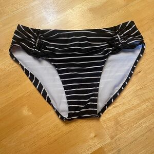 Black and White Striped Kids Bikini Bottom
